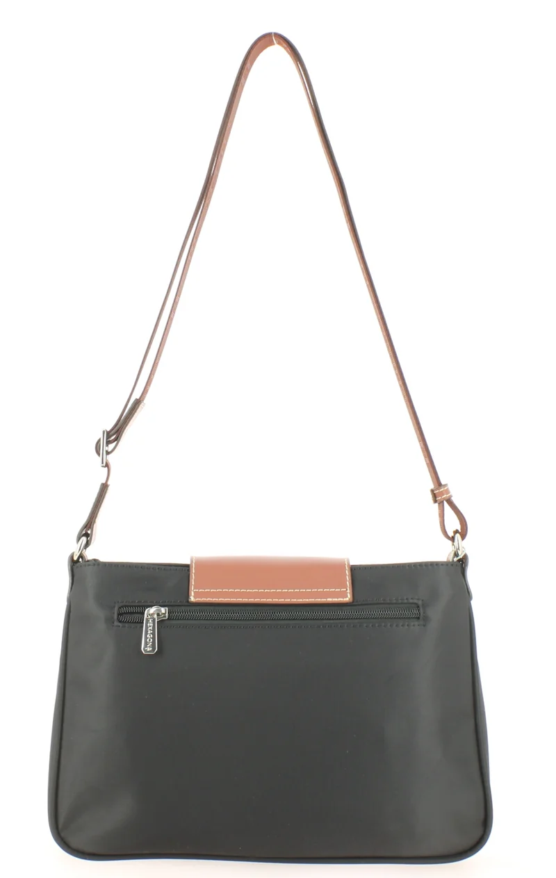 Sac bandoulière HEXAGONA Cradle Noir/Marron