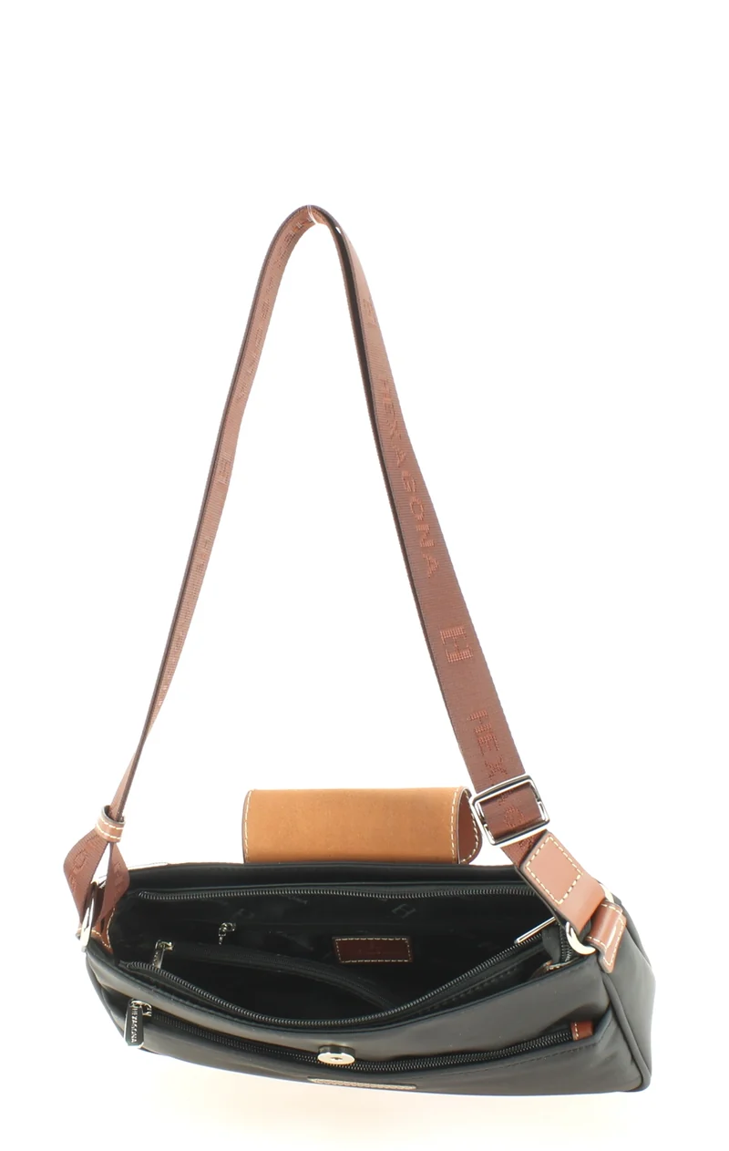 Sac bandoulière HEXAGONA Cradle Noir/Marron