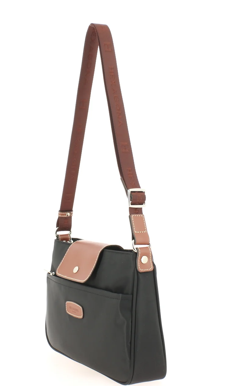 Sac bandoulière HEXAGONA Cradle Noir/Marron