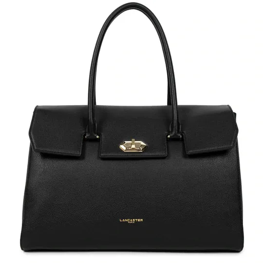 Grand Sac cabas épaule LANCASTER Foulonné Milano Noir