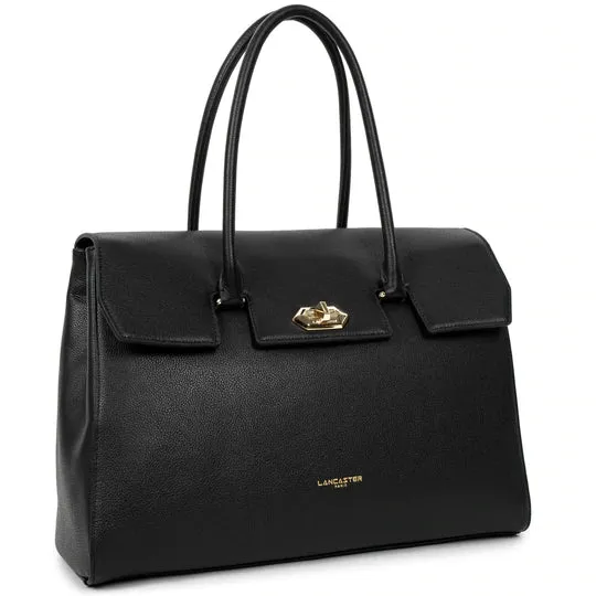 Grand Sac cabas épaule LANCASTER Foulonné Milano Noir