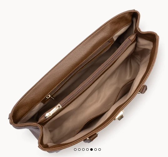 Grand Sac cabas épaule LANCASTER Foulonné Milano Châtaigne