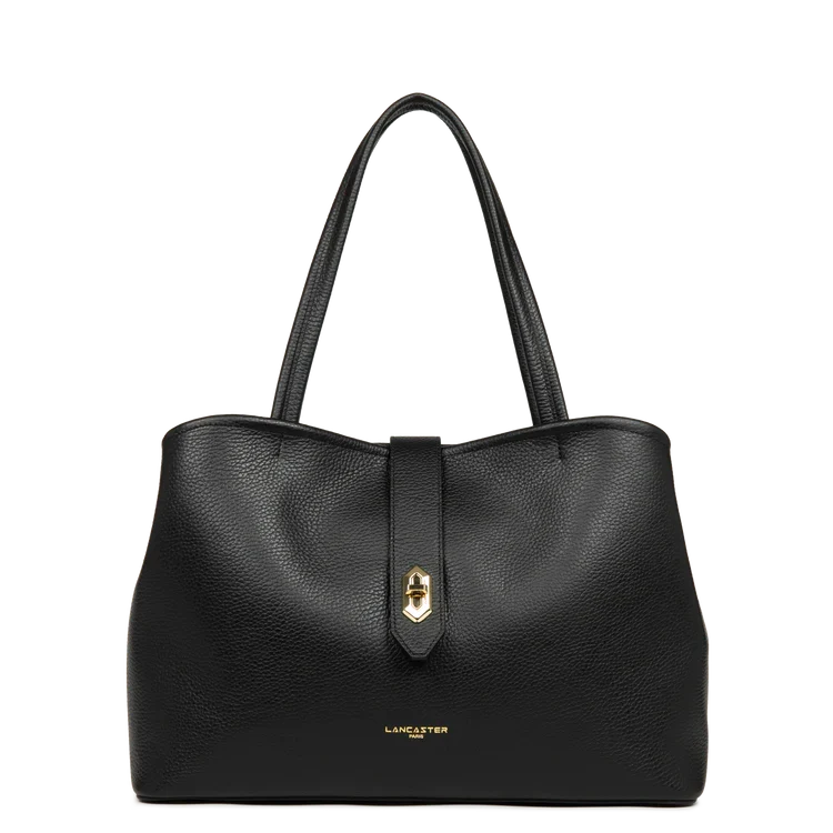 Sac cabas LANCASTER épaule avec fermoir L top double Noir