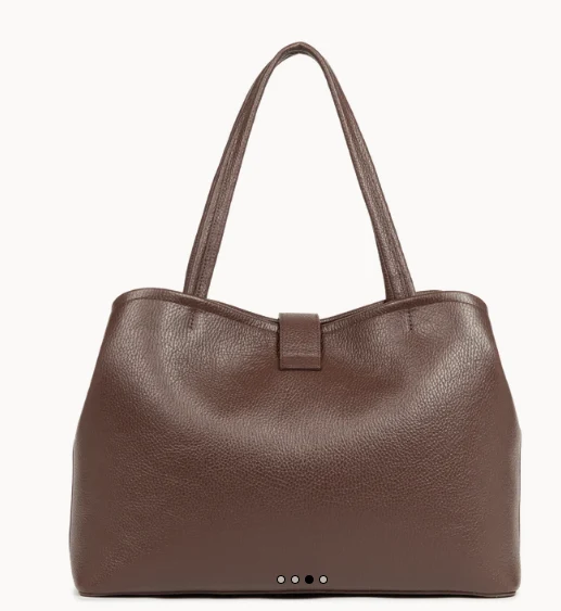 Sac cabas LANCASTER épaule avec fermoir L top double Marron