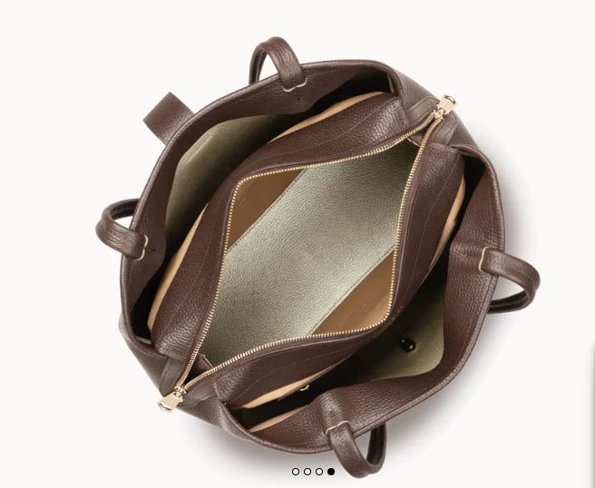 Sac cabas LANCASTER épaule avec fermoir L top double Marron