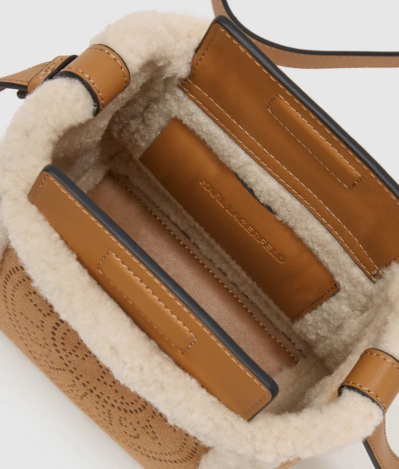 Petit Sac Sceau En Shearling K/Circle KARL LAGERFELD