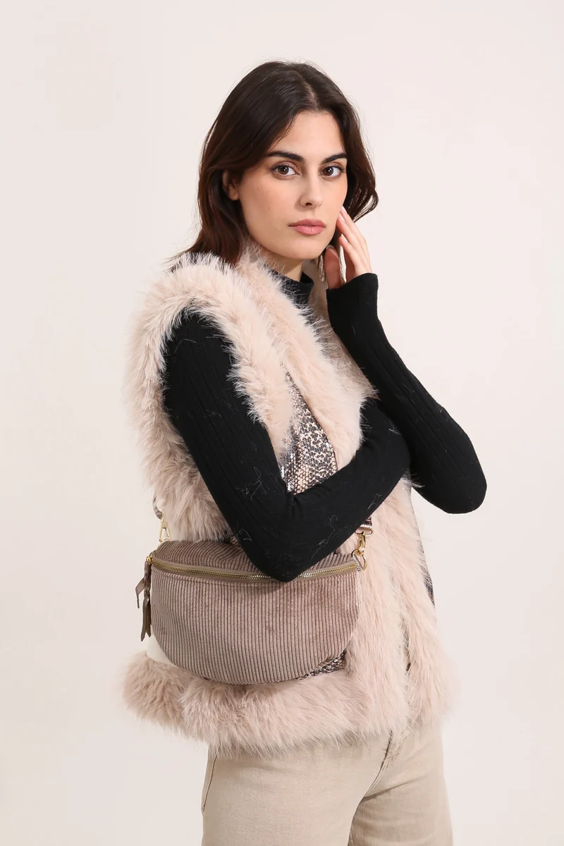 Sac Banane Cherry Paris Rosa Velours