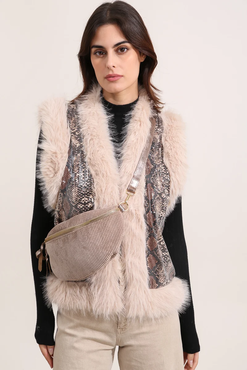 Sac Banane Cherry Paris Rosa Velours