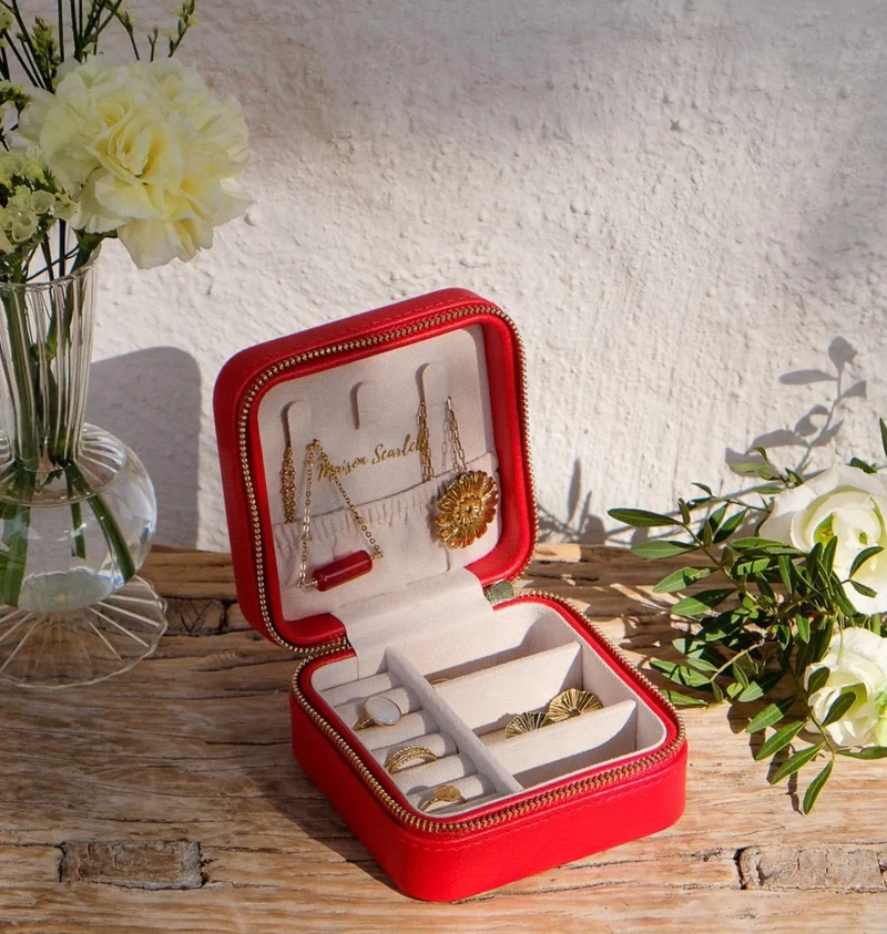 MAISON SCARLETT Boîte à Bijoux De Voyage Corinne Cuir PU