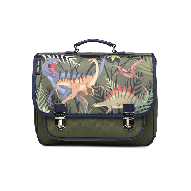 Cartable Moyen CARAMEL & CIE JURASSIC-VERT 38CM
