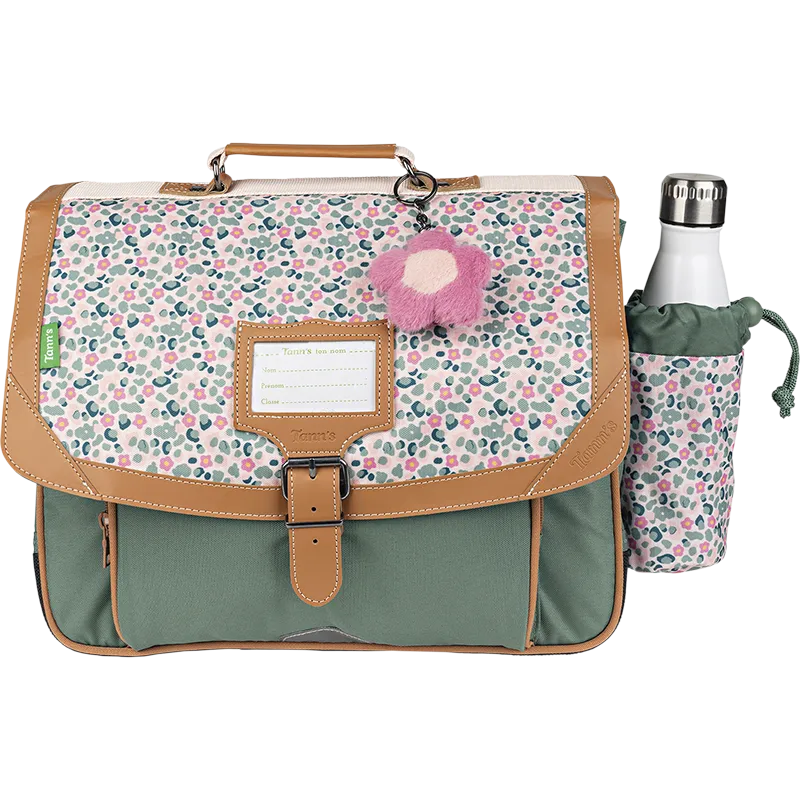 Cartable TANN'S Iris vert 38cm poche gourde