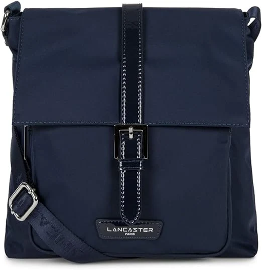 Lancaster Basic Verni Sac Porté Travers BLEU FONCE