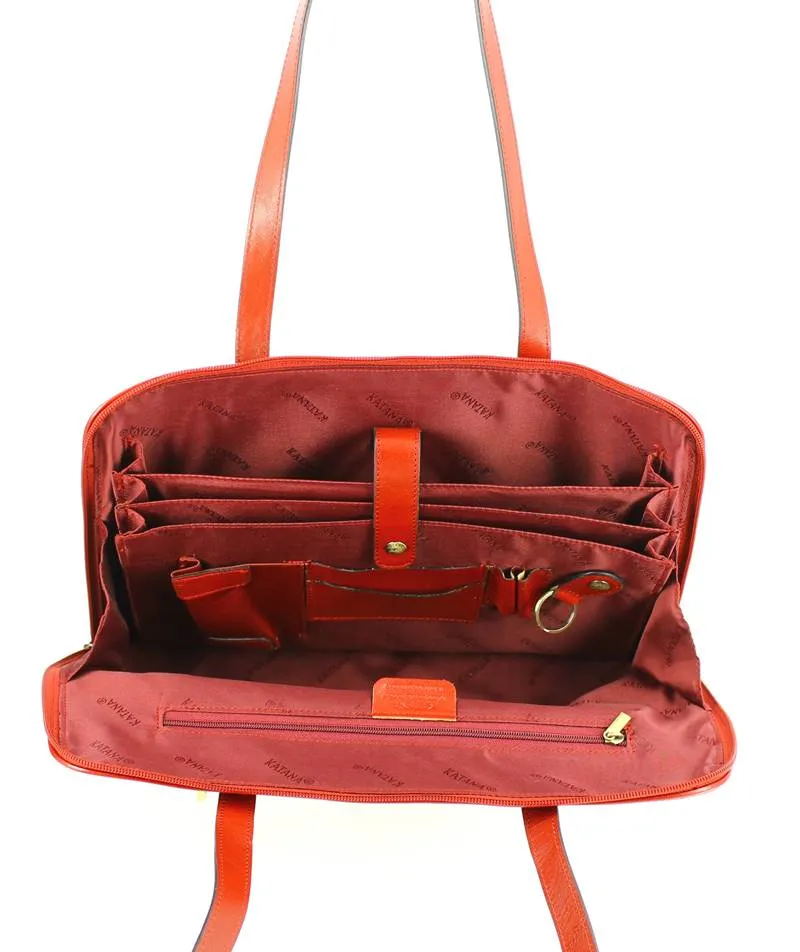 Sac épaule femme cuir KATANA Rouge Foncé