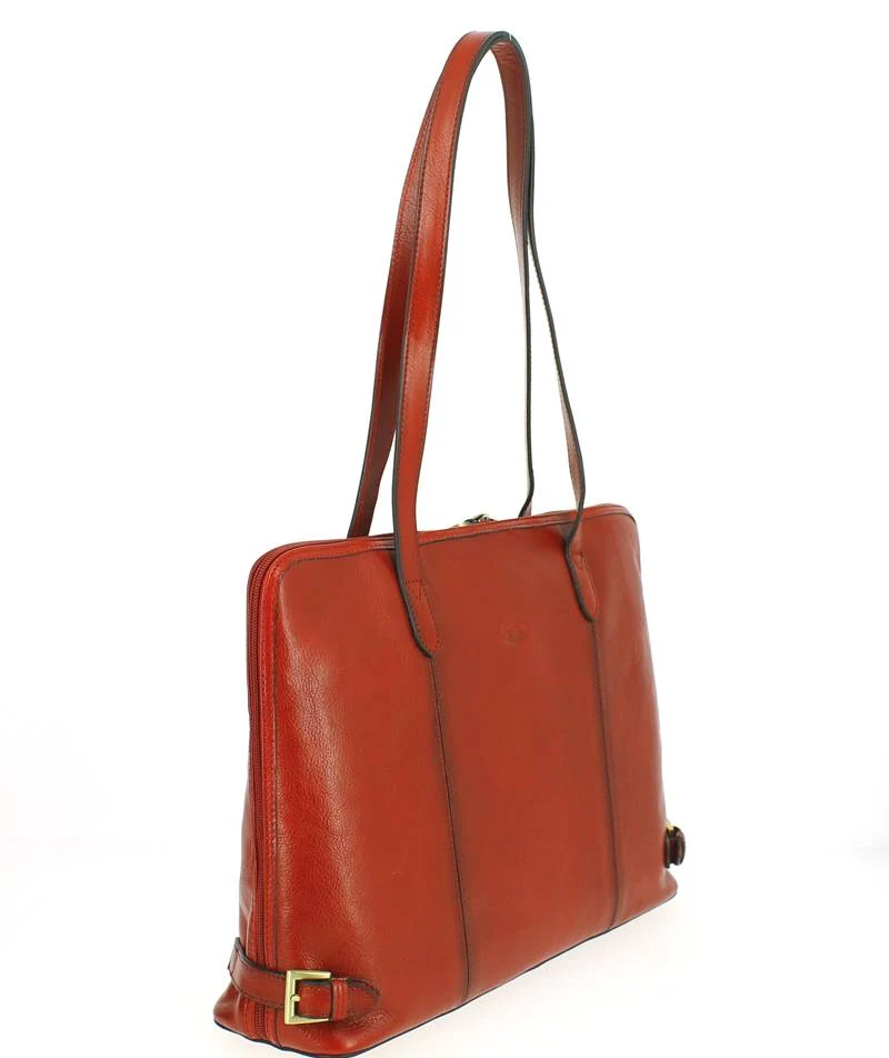 Sac épaule femme cuir KATANA Rouge Foncé