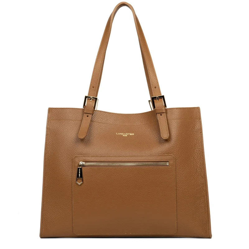 Grand Sac Cabas LANCASTER Foulonne Double Camel