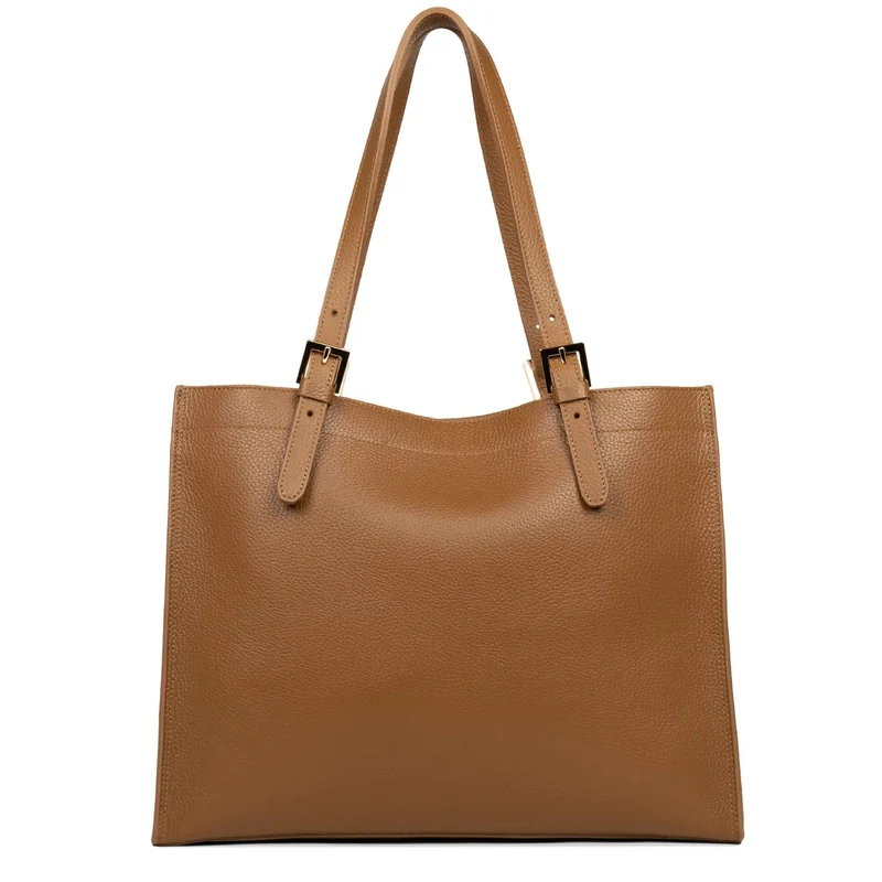 Grand Sac Cabas LANCASTER Foulonne Double Camel