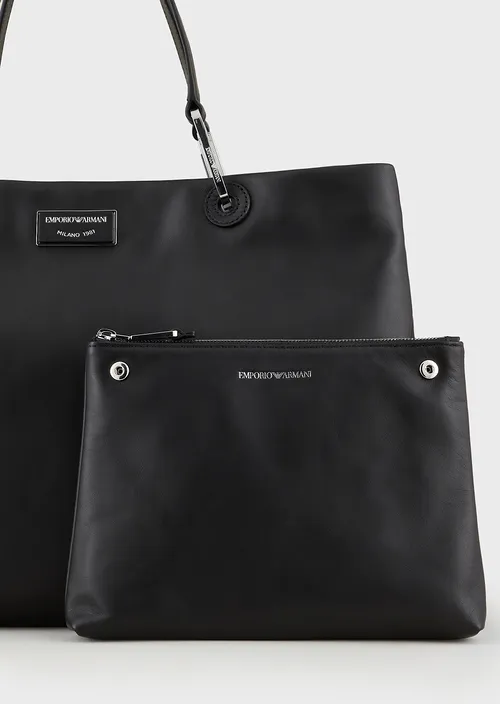 Sac grand cabas Emporio Armani format en cuir écologique