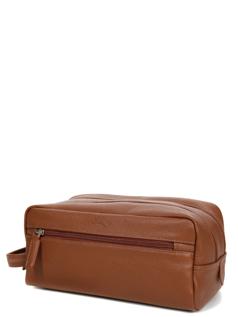 Trousse de toilette KATANA en cuir CAMEL