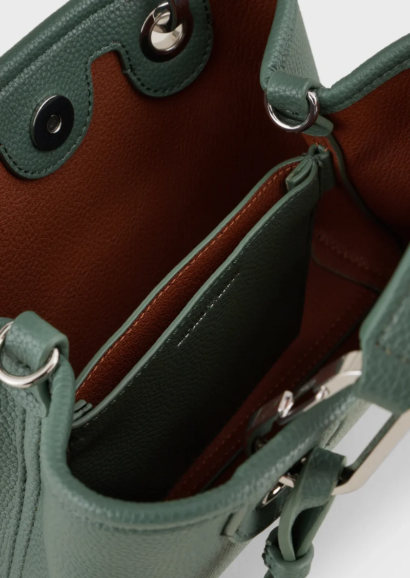Mini sac cabas Emporio Armani FOREST/LEATHER