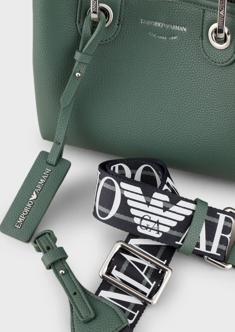 Mini sac cabas Emporio Armani FOREST/LEATHER