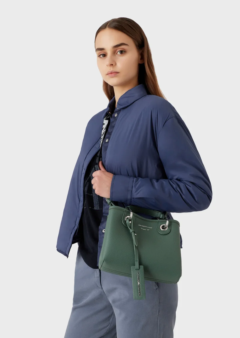 Mini sac cabas Emporio Armani FOREST/LEATHER