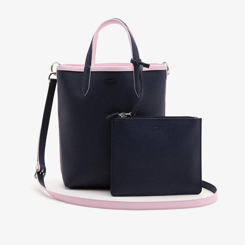 Sac Cabas Lacoste VERTICAL Réversible Rose/marine