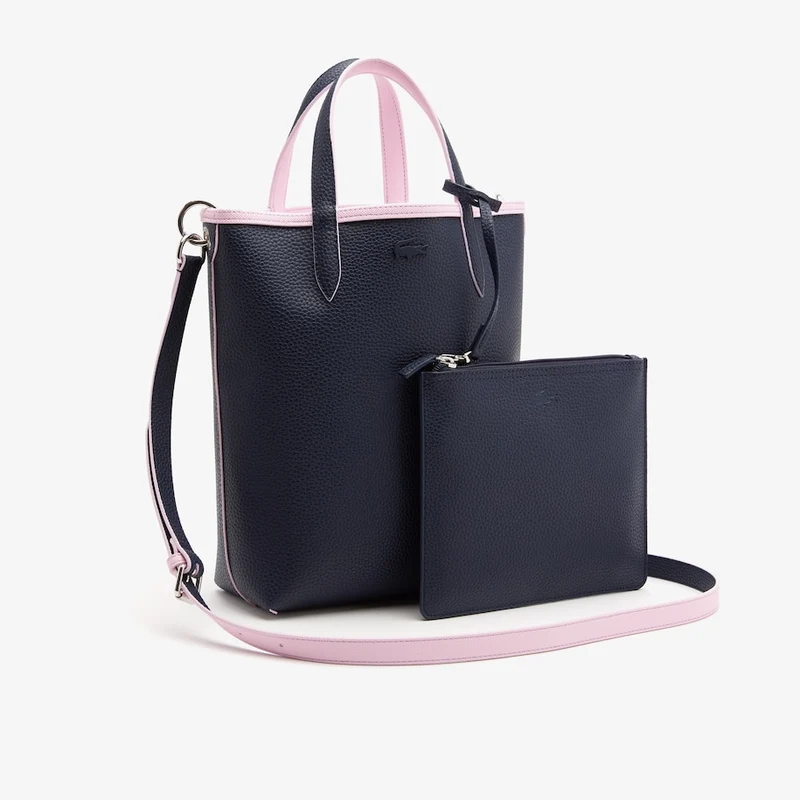 Sac Cabas Lacoste VERTICAL Réversible Rose/marine