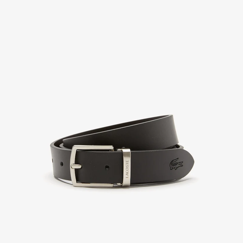 Coffret Ceinture LACOSTE noir lisse
