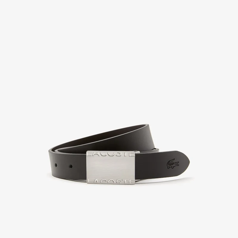 Coffret Ceinture LACOSTE noir lisse