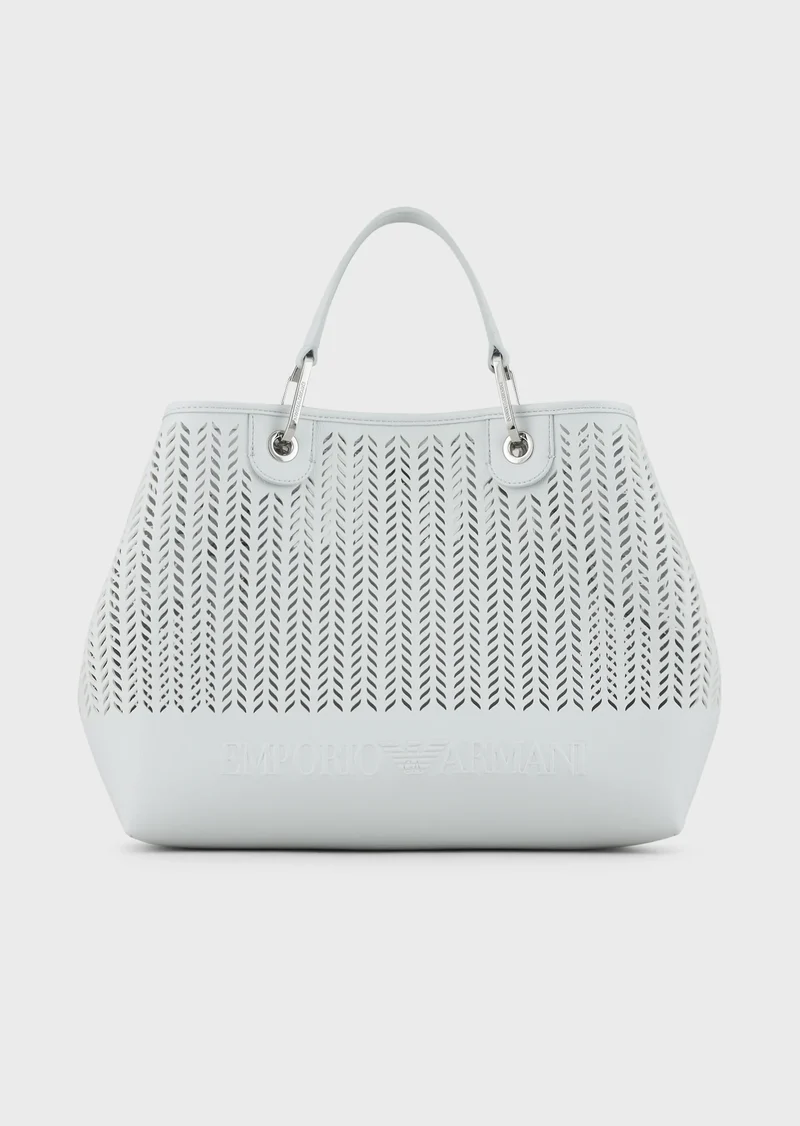 Sac Cabas Emporio Armani MyEA Bag, moyen format, avec motif chevron ajouré