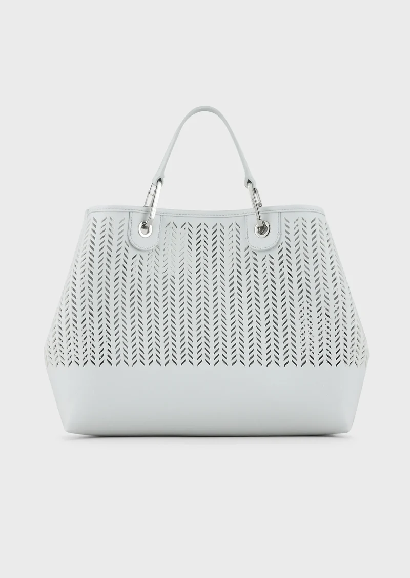 Sac Cabas Emporio Armani MyEA Bag, moyen format, avec motif chevron ajouré