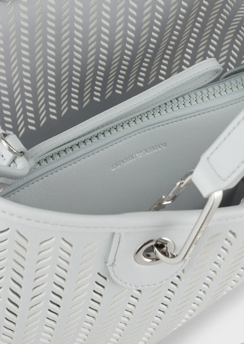 Sac Cabas Emporio Armani MyEA Bag, moyen format, avec motif chevron ajouré