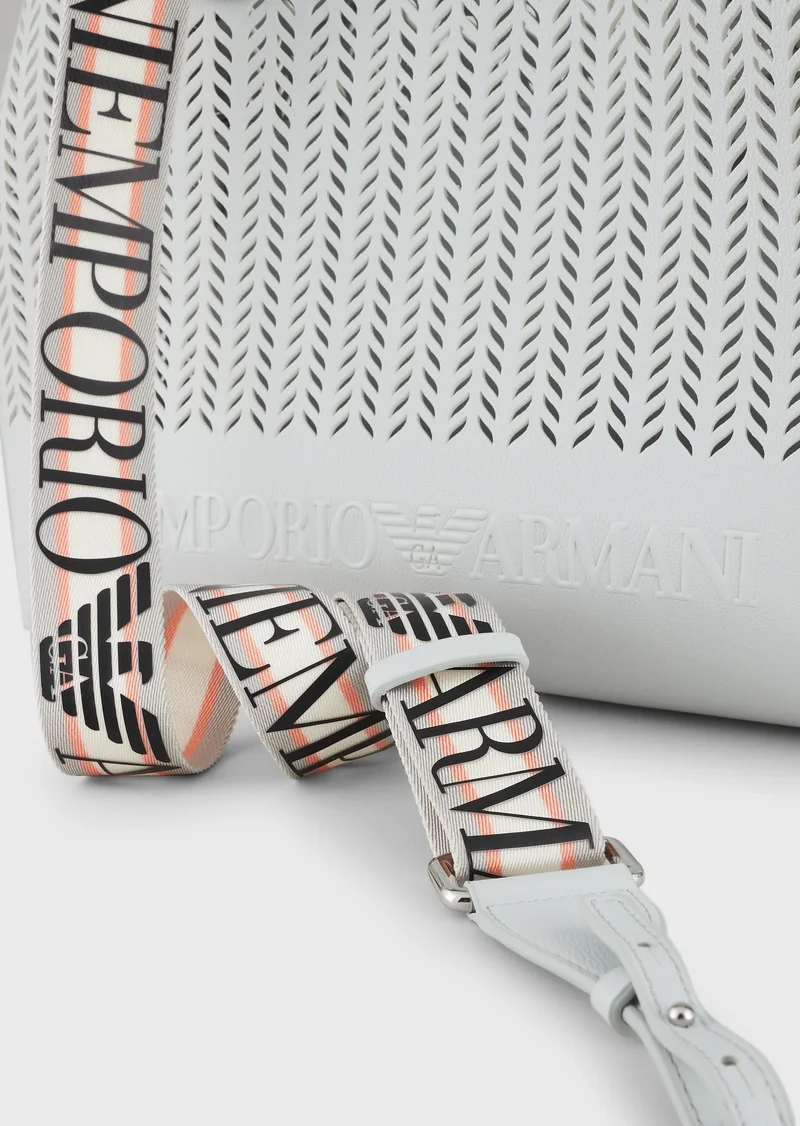 Sac Cabas Emporio Armani MyEA Bag, moyen format, avec motif chevron ajouré