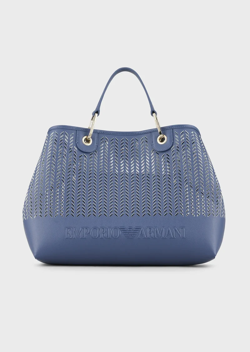 Sac Cabas Emporio Armani MyEA Bag, moyen format, avec motif chevron ajouré