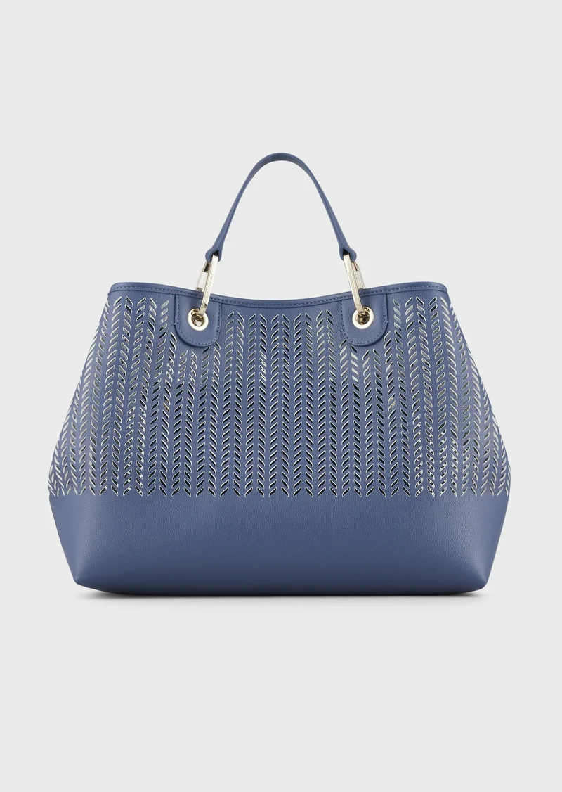 Sac Cabas Emporio Armani MyEA Bag, moyen format, avec motif chevron ajouré