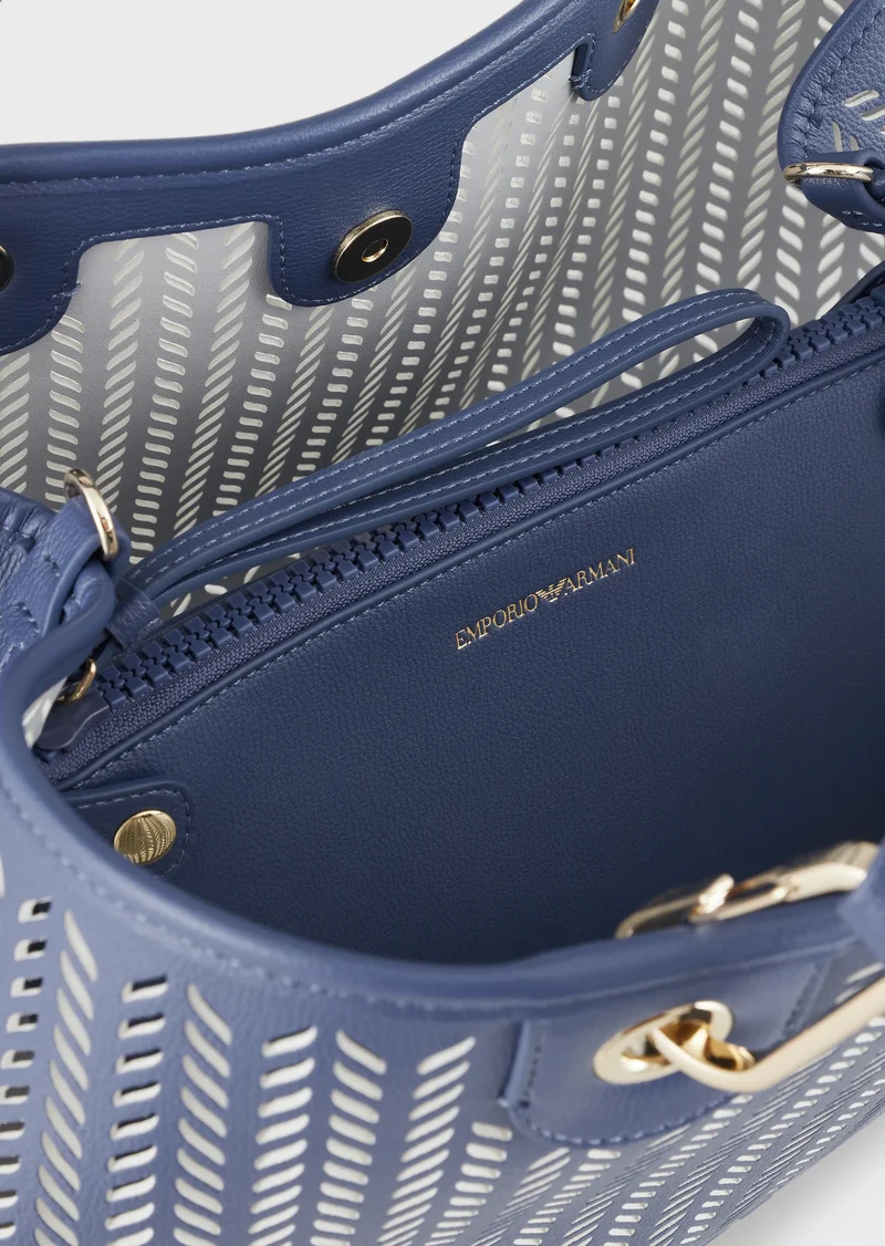 Sac Cabas Emporio Armani MyEA Bag, moyen format, avec motif chevron ajouré
