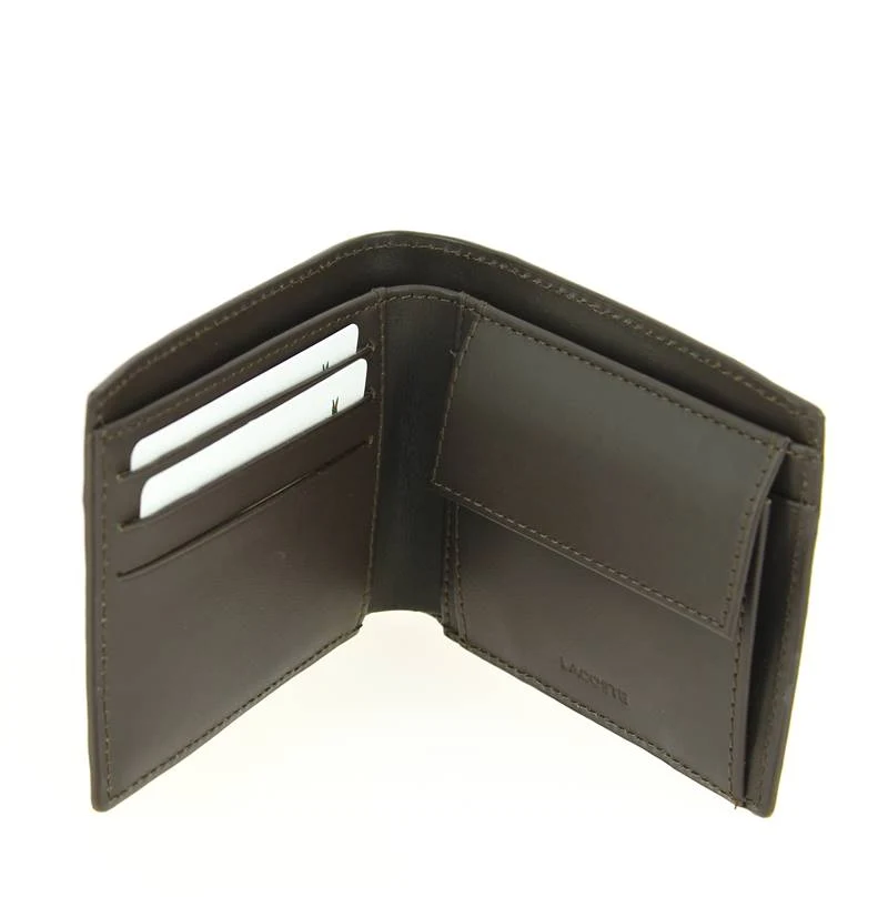Portefeuille Lacoste homme en cuir marron LARGE BILLFORD & COIN bison