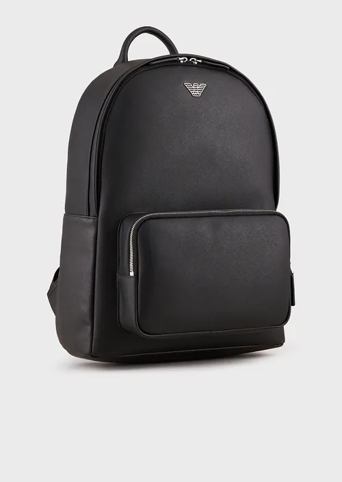 Emporio Armani Sac à dos en cuir régénéré plaquette aigle