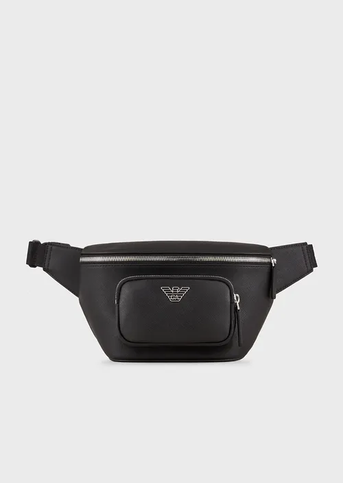 Emporio Armani Sac banane en cuir régénéré plaquette aigle