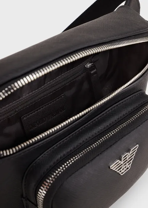 Emporio Armani Sac banane en cuir régénéré plaquette aigle