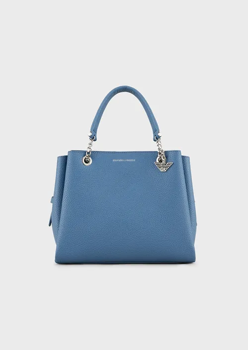 Sac à main Emporio Armani effet liégé avec bijou de sac aigle DENIM/DENIM