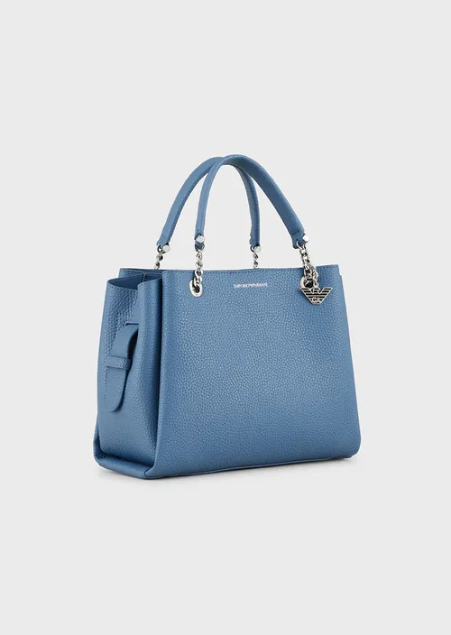 Sac à main Emporio Armani effet liégé avec bijou de sac aigle DENIM/DENIM