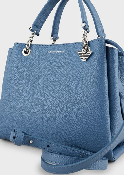 Sac à main Emporio Armani effet liégé avec bijou de sac aigle DENIM/DENIM