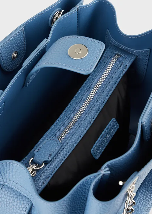 Sac à main Emporio Armani effet liégé avec bijou de sac aigle DENIM/DENIM