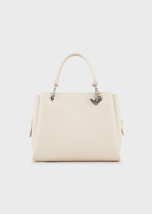 Sac à main Emporio Armani effet liégé avec bijou de sac aigle NUDE/NUDE