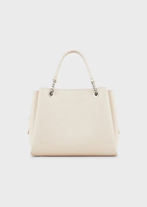 Sac à main Emporio Armani effet liégé avec bijou de sac aigle NUDE/NUDE