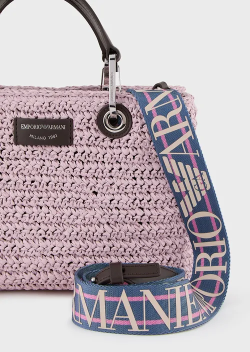 Emporio Armani Petit sac cabas MyEA Bag en paille tressée