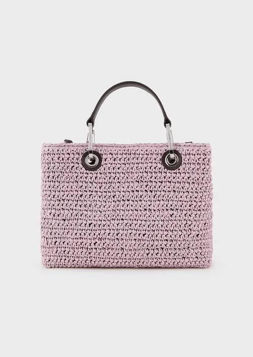 Emporio Armani Petit sac cabas MyEA Bag en paille tressée