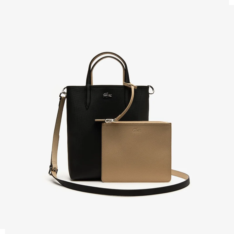 Sac Cabas Lacoste VERTICAL Réversible Noir/Sable