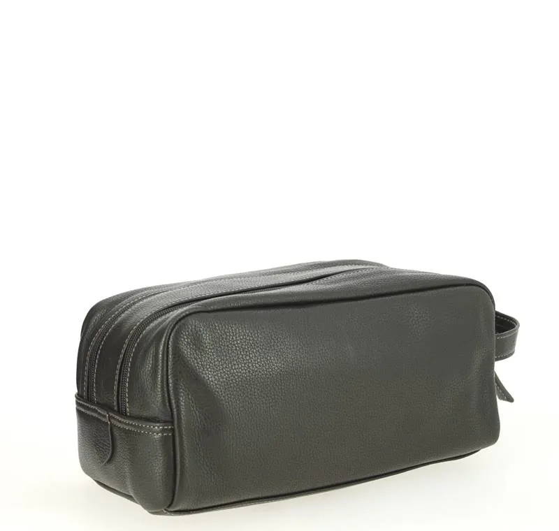 Trousse de toilette KATANA en cuir Marron Foncé